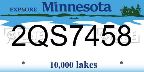2QS7458 Minnesota License Plate