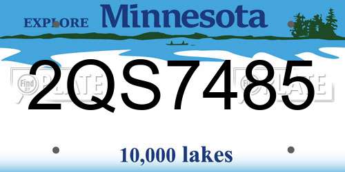 2QS7485 Minnesota License Plate