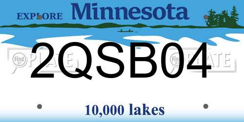 2QSB04 Minnesota License Plate