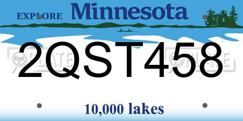 2QST458 Minnesota License Plate