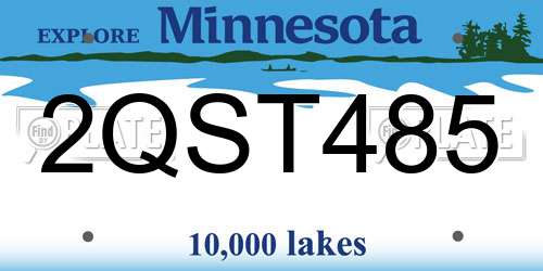 2QST485 Minnesota License Plate