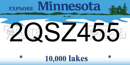 2QSZ455 Minnesota License Plate