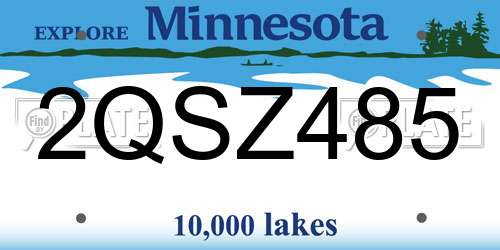 2QSZ485 Minnesota License Plate