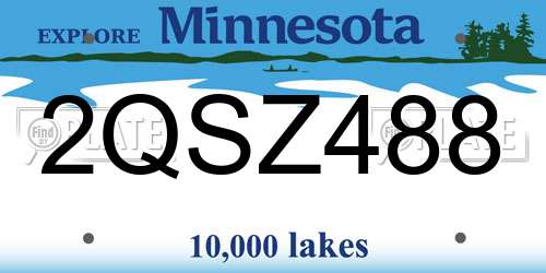 2QSZ488 Minnesota License Plate