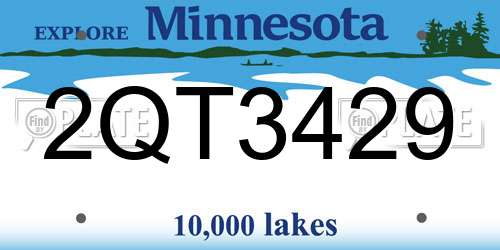 2QT3429 Minnesota License Plate