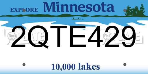 2QTE429 Minnesota License Plate