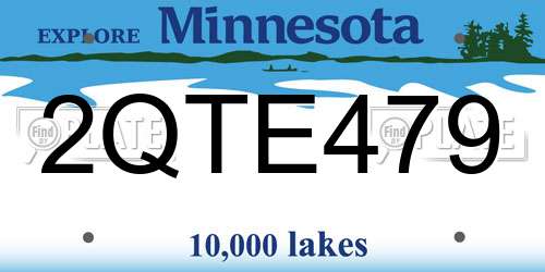 2QTE479 Minnesota License Plate