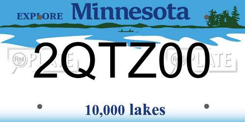2QTZ00 Minnesota License Plate