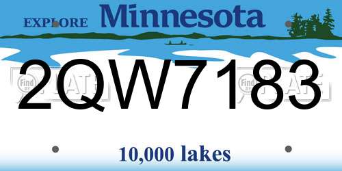 2QW7183 Minnesota License Plate