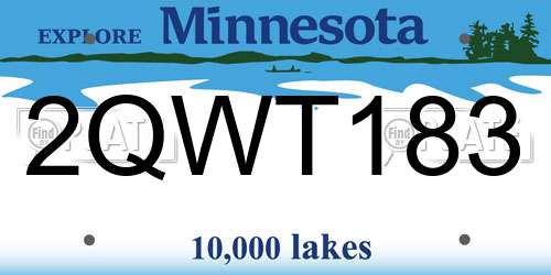 2QWT183 Minnesota License Plate