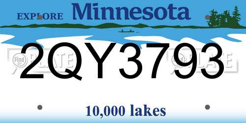 2QY3793 Minnesota License Plate