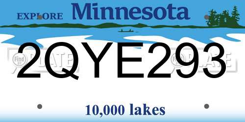 2QYE293 Minnesota License Plate