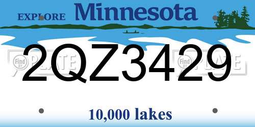 2QZ3429 Minnesota License Plate
