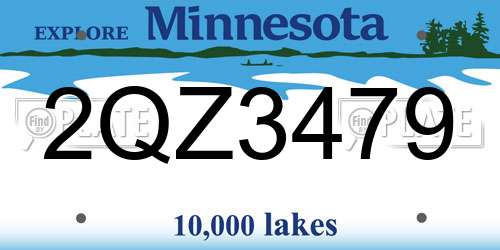2QZ3479 Minnesota License Plate