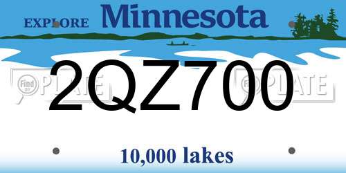 2QZ700 Minnesota License Plate
