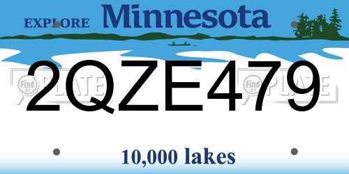 2QZE479 Minnesota License Plate