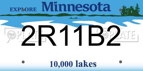 2R11B2 Minnesota License Plate