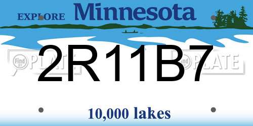 2R11B7 Minnesota License Plate