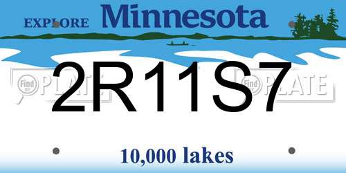 2R11S7 Minnesota License Plate