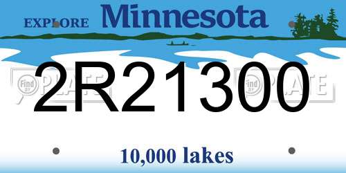 2R21300 Minnesota License Plate