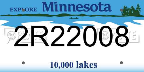 2R22008 Minnesota License Plate