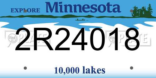 2R24018 Minnesota License Plate