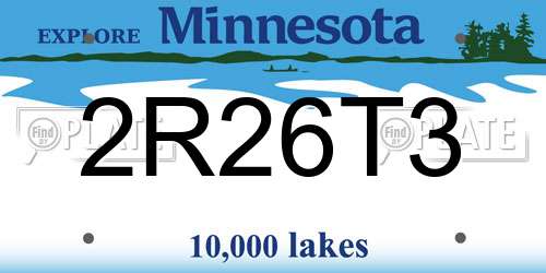 2R26T3 Minnesota License Plate