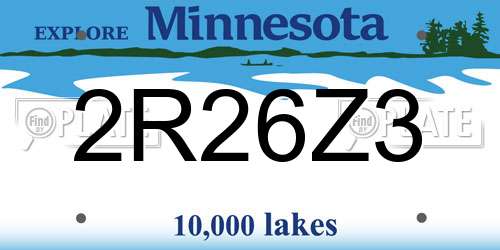 2R26Z3 Minnesota License Plate
