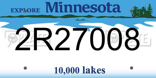 2R27008 Minnesota License Plate