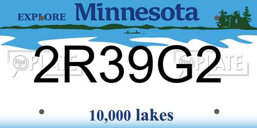 2R39G2 Minnesota License Plate