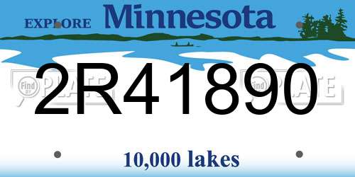 2R41890 Minnesota License Plate