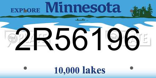 2R56196 Minnesota License Plate