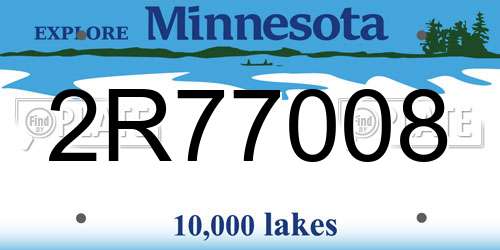 2R77008 Minnesota License Plate
