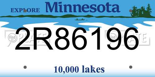 2R86196 Minnesota License Plate