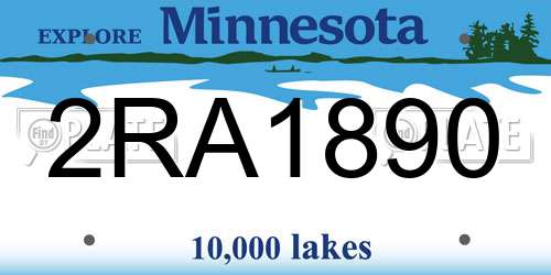 2RA1890 Minnesota License Plate