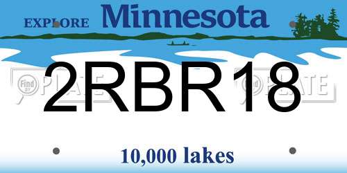 2RBR18 Minnesota License Plate