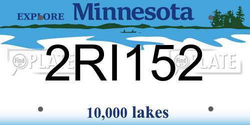 2RI152 Minnesota License Plate