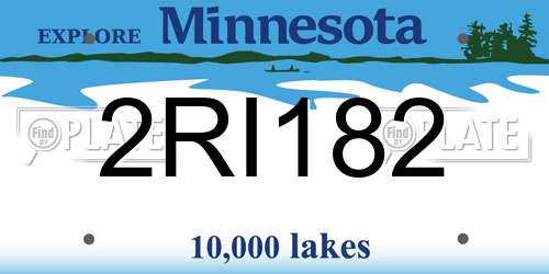 2RI182 Minnesota License Plate