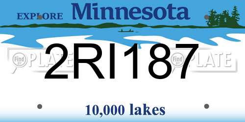 2RI187 Minnesota License Plate