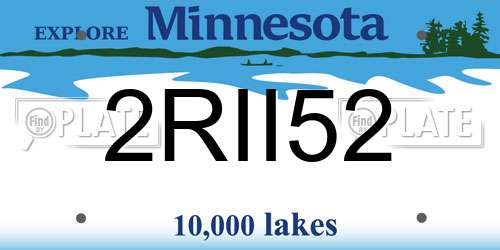 2RII52 Minnesota License Plate