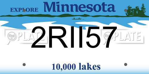 2RII57 Minnesota License Plate