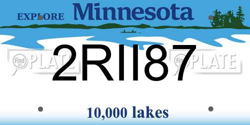 2RII87 Minnesota License Plate