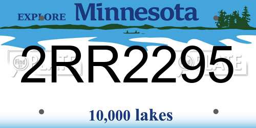 2RR2295 Minnesota License Plate