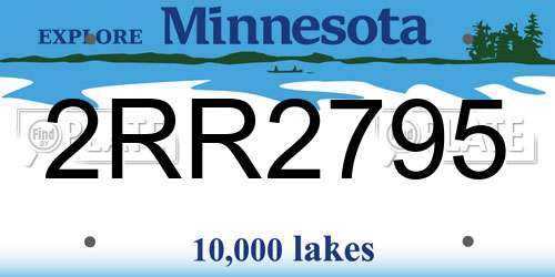 2RR2795 Minnesota License Plate