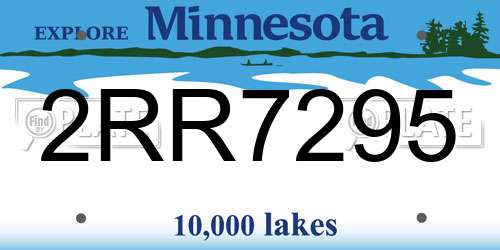 2RR7295 Minnesota License Plate
