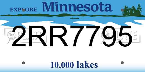 2RR7795 Minnesota License Plate