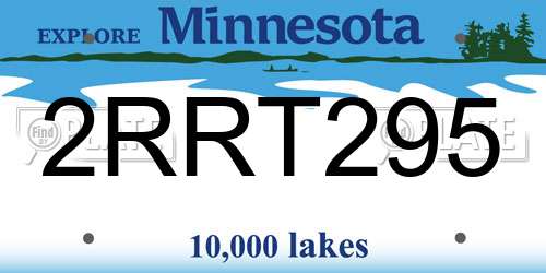 2RRT295 Minnesota License Plate