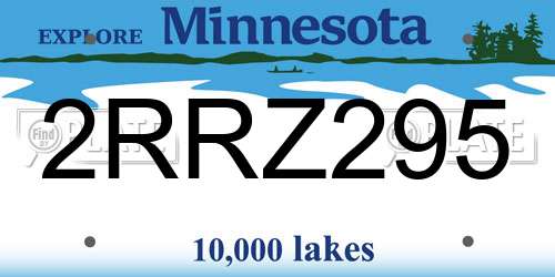 2RRZ295 Minnesota License Plate