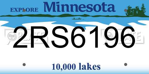 2RS6196 Minnesota License Plate