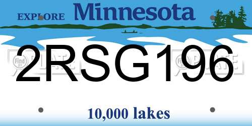 2RSG196 Minnesota License Plate